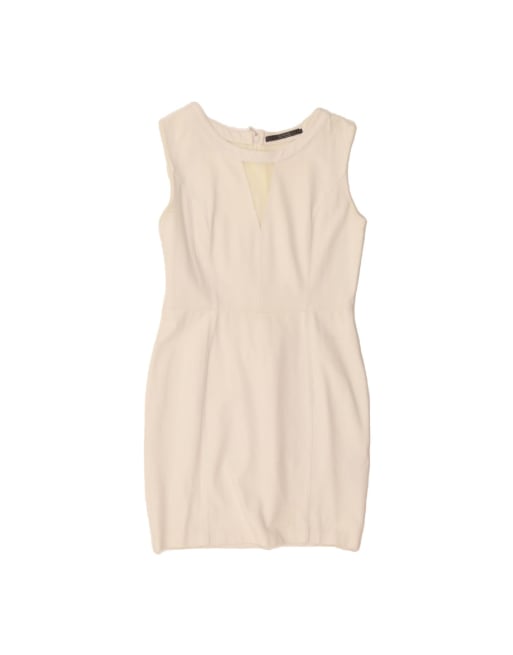 Vintage Guess Sleeveless Bodycon Dress UK 14 Large In White