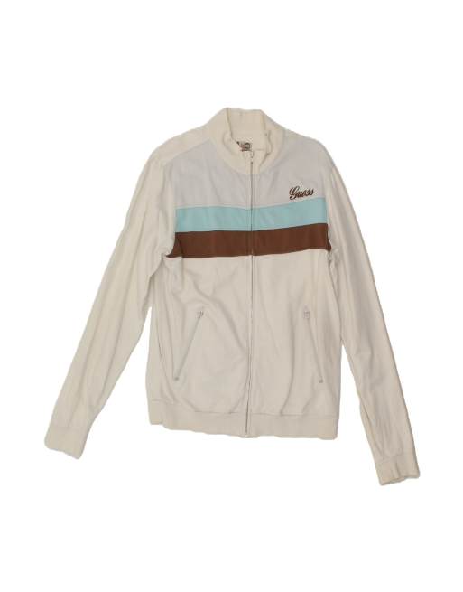 Vintage Guess Tracksuit Top Jacket Medium In White Colourblock