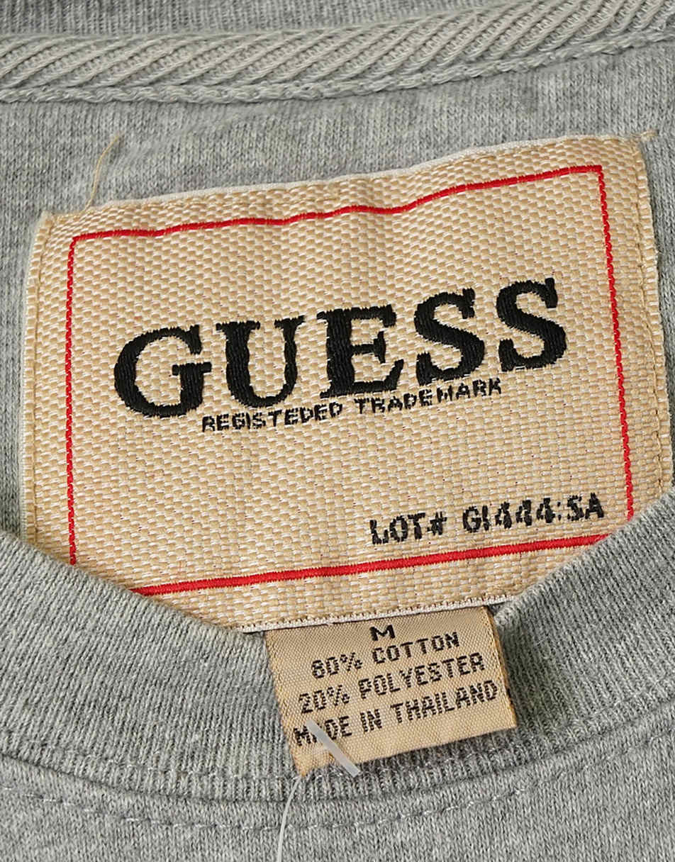 Vintage Guess USA Size M Sweat-shirt Spellout In Grey 0