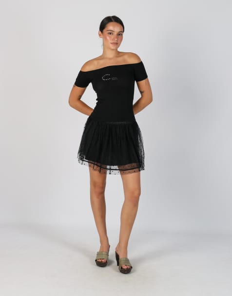 Vintage Guess XS woven mini skirt in black - view 1