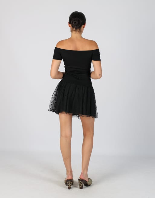 Vintage Guess XS woven mini skirt in black, 3 of 4