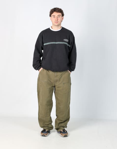Vintage Guide Series Workwear 38x34 canvas carpenter jeans in dark green - view 1