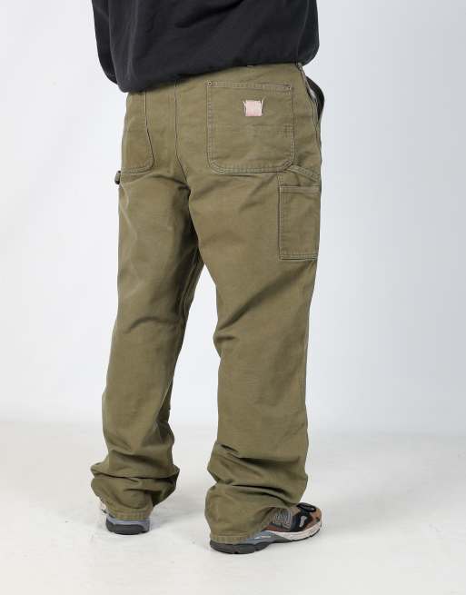 Vintage Guide Series Workwear 38x34 canvas carpenter jeans in dark green, 2 of 4