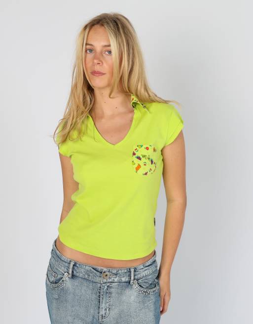 Vintage Guitare S baby tee in light green
