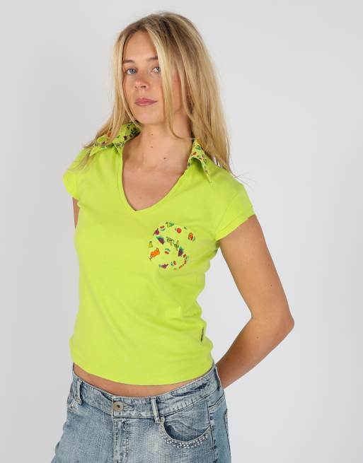 Vintage Guitare S baby tee in light green, 3 of 4