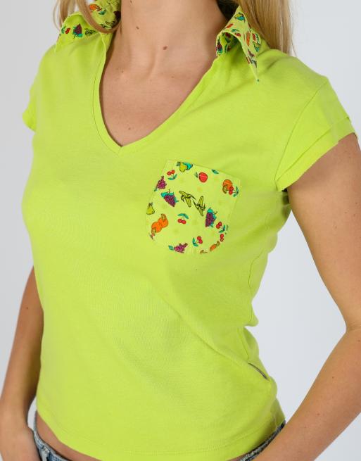 Vintage Guitare S baby tee in light green, 4 of 4