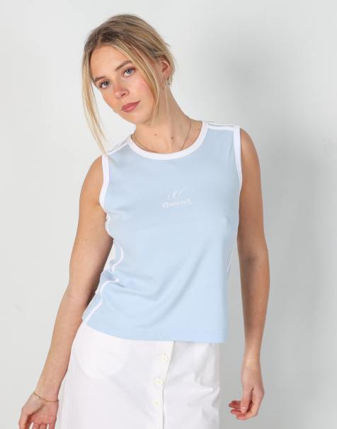 Vintage Guo Dil M woven vest in light blue - view 1