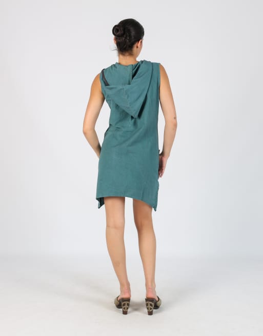 Vintage Guru M woven midi dress in blue, 3 of 4