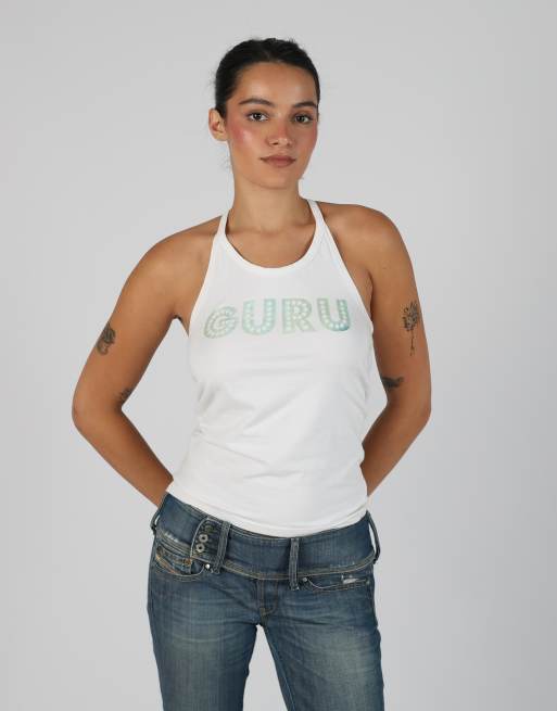 Vintage Guru M woven vest in white