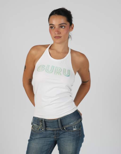 Vintage Guru M woven vest in white, 3 of 4