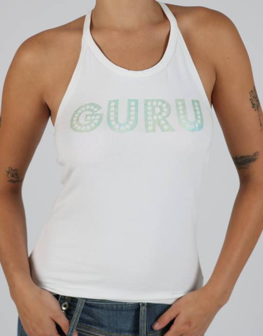 Vintage Guru M woven vest in white, 4 of 4