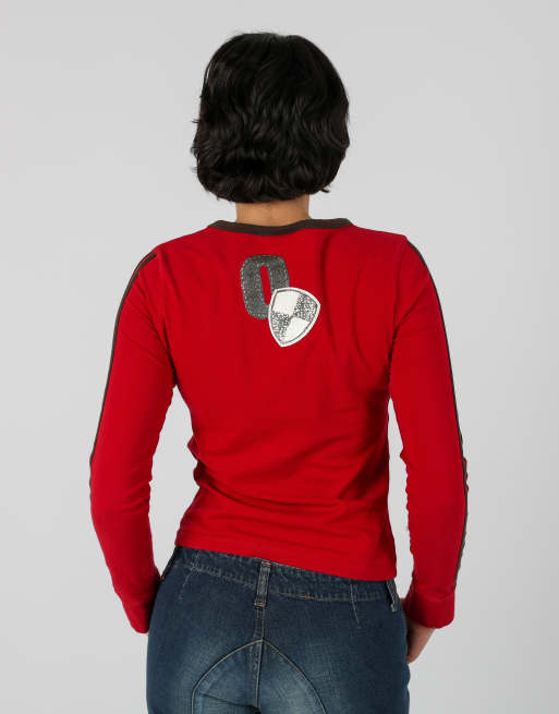 Vintage Guru S long sleeve top in red, 2 of 4