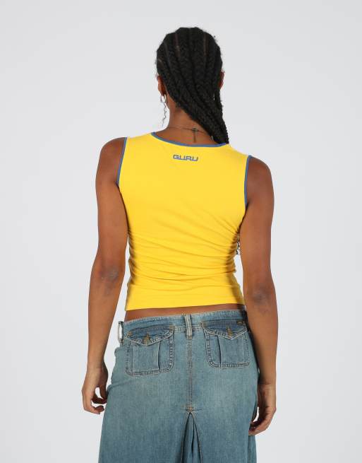 Vintage Guru S woven vest in yellow, 2 of 4