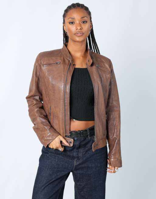 Vintage Gust L leather jacket in brown