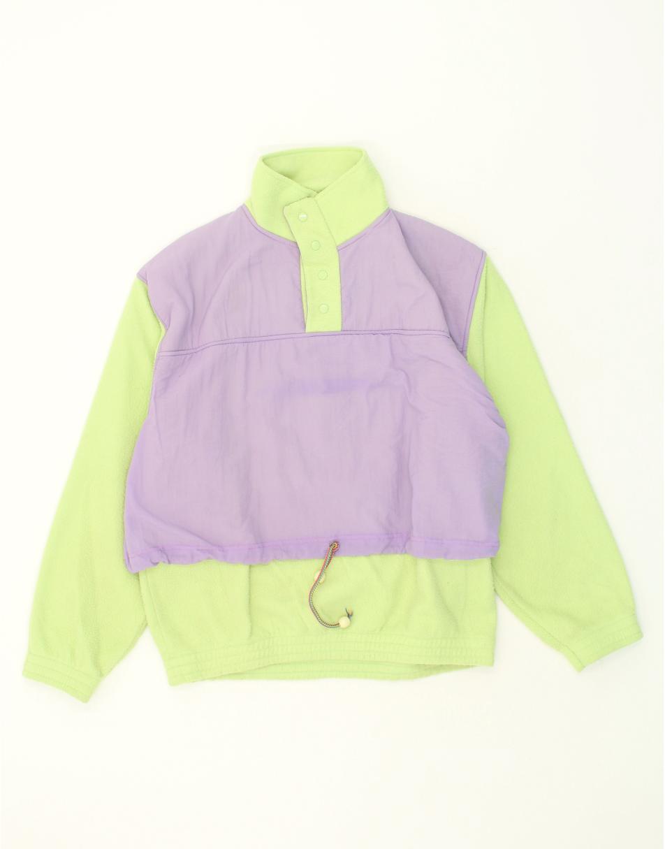 Vintage Gymnasium Size M Button Neck Fleece Jumper in Green
