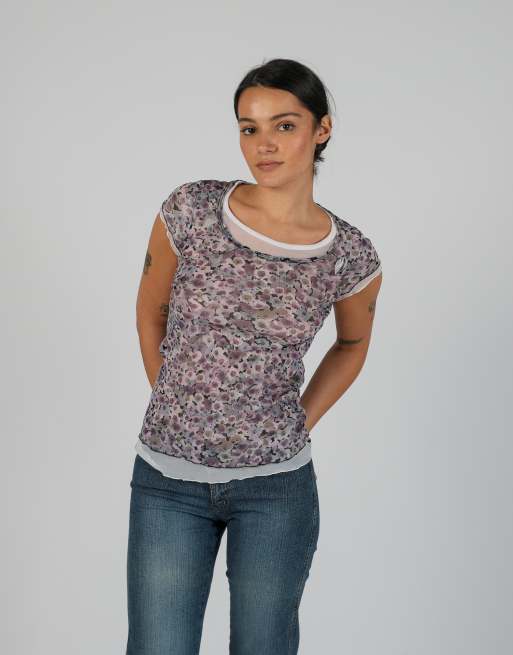 Vintage Habana S woven top in purple, 3 of 4