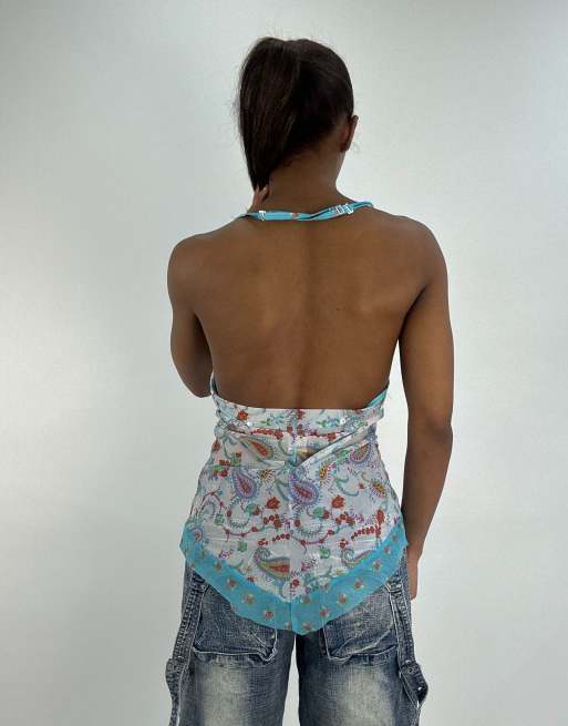 Vintage halterneck in blue, 2 of 4