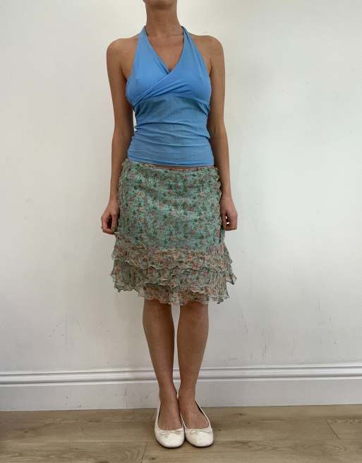 Vintage halterneck top in blue | ASOS