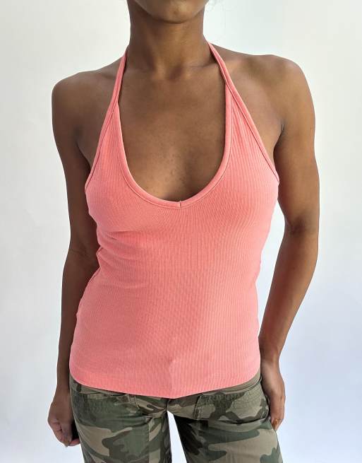 Vintage halterneck top in pink, 3 of 4