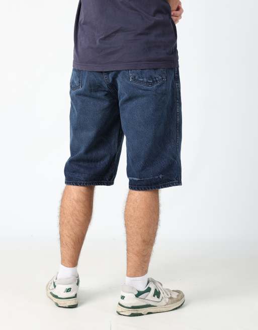Vintage Harbor One 36x77 denim jorts shorts in navy blue