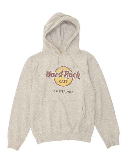 Vintage Hard Rock Cafe Amsterdam Size M Graphic Hoodie Jumper in Grey Nike Sports Crew Neck Sweatshirt Cheap Classicfuncenter Jordan Outlet