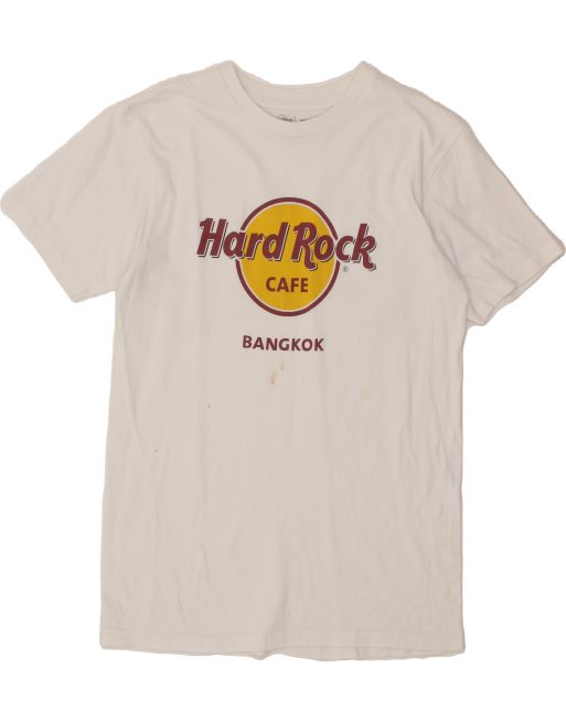Vintage Hard Rock Cafe Bangkok Size M Graphic T-Shirt Top in White