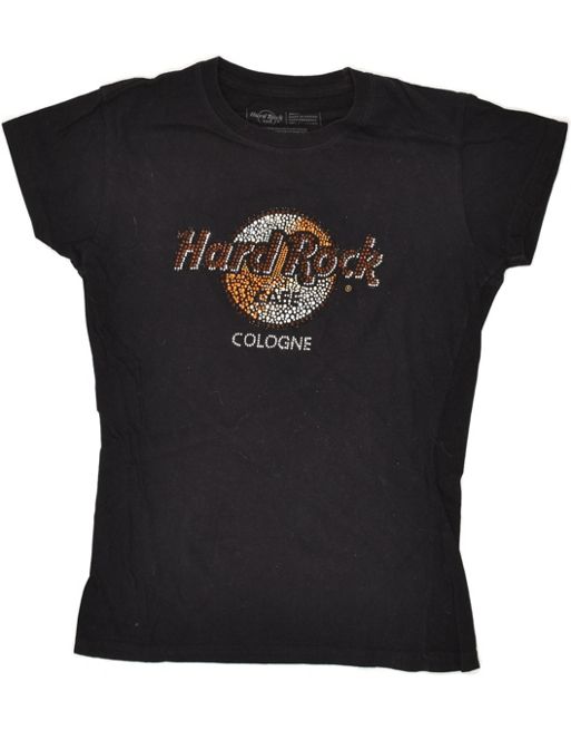 Vintage Hard Rock Cafe Cologne Size S Graphic T-Shirt Top in Black