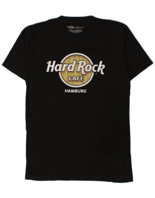 Vintage Hard Rock Cafe Hamburg Size S Graphic T-Shirt Top in Black