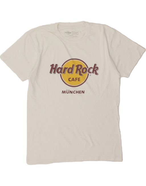 Vintage Hard Rock Cafe Munchen Size M Graphic T-Shirt Top in White