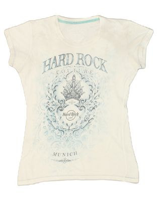 Vintage Hard Rock Cafe Munich Size S Graphic T-Shirt Top in White