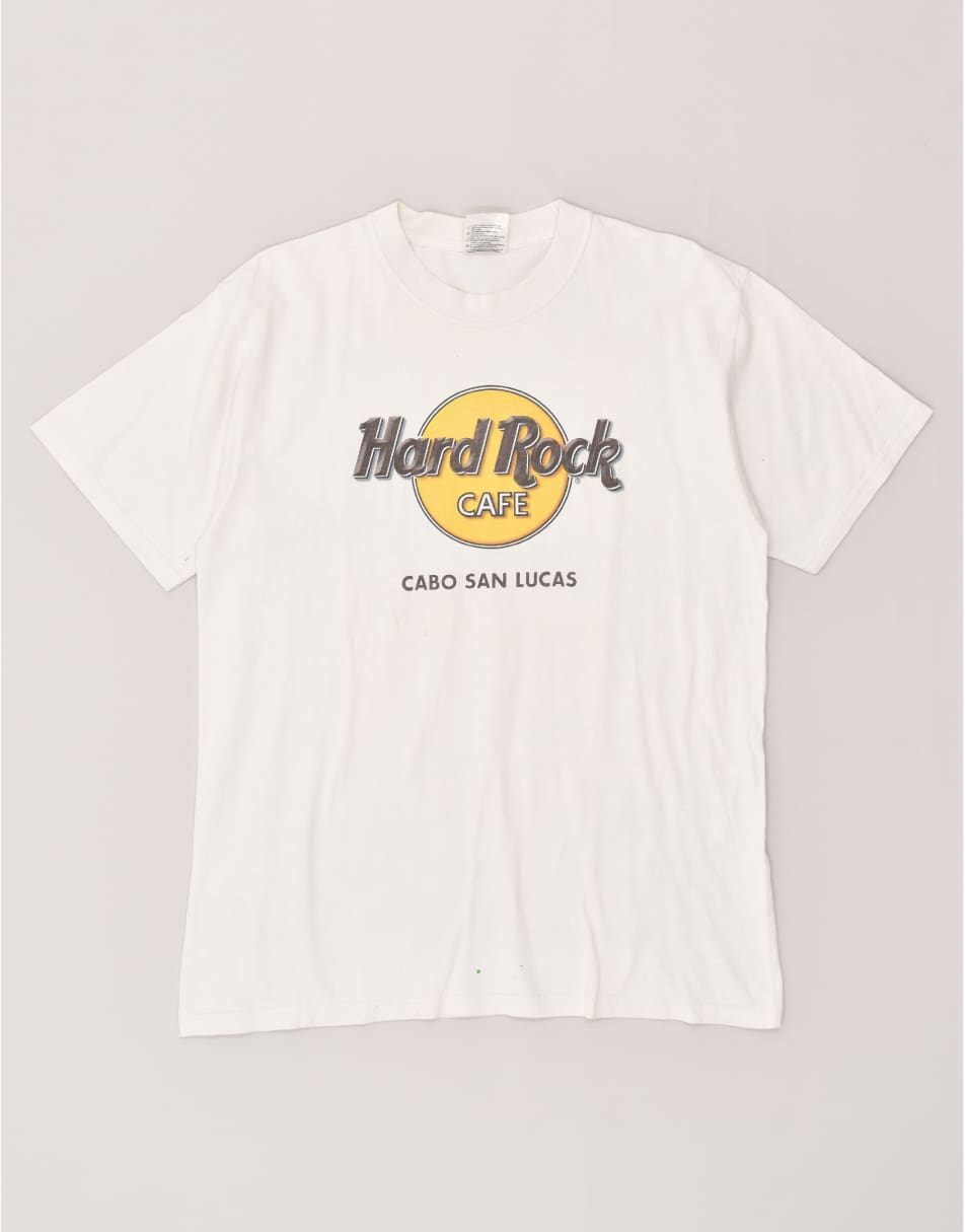 Vintage Hard Rock Cafe Size L Graphic T-Shirt Top in White