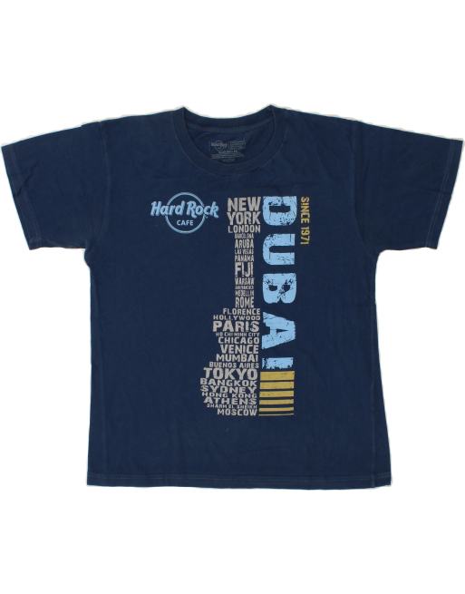 Vintage Hard Rock Cafe Size XL Graphic T-Shirt Top in Navy Blue