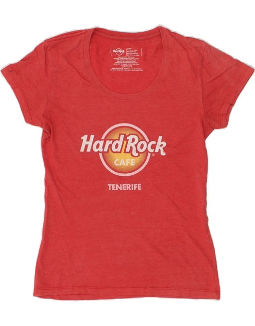 Vintage Hard Rock Cafe Tenerife Size L Graphic T-Shirt Top in Red