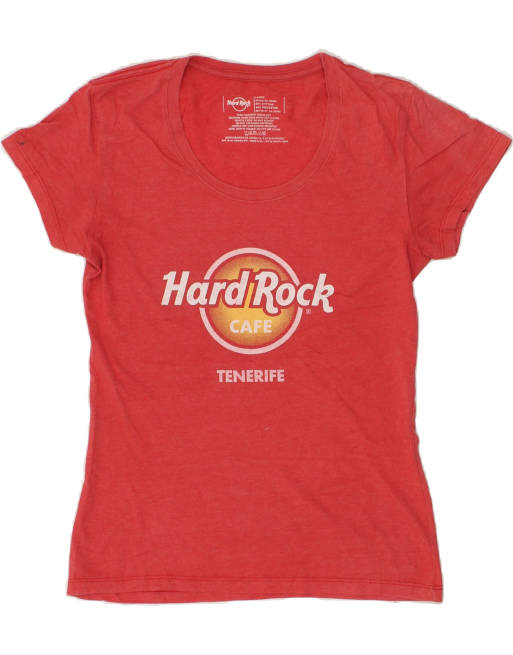 Vintage Hard Rock Cafe Tenerife Size L Graphic T-Shirt Top in Red