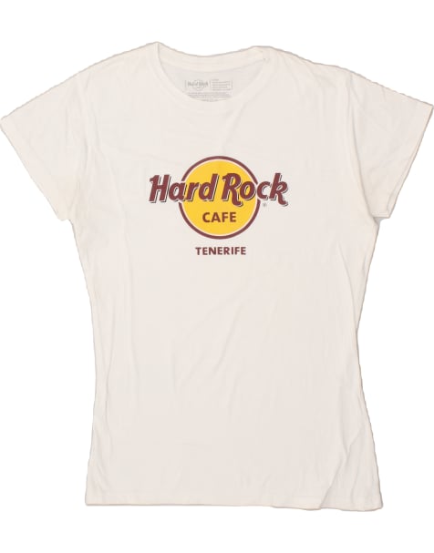Vintage Hard Rock Cafe Tenerife Size L Graphic T-Shirt Top in White - view 1