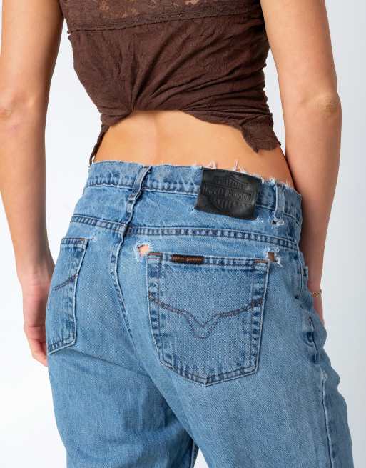 Vintage Harley Davidson 32x32 Denim Jeans Light Blue