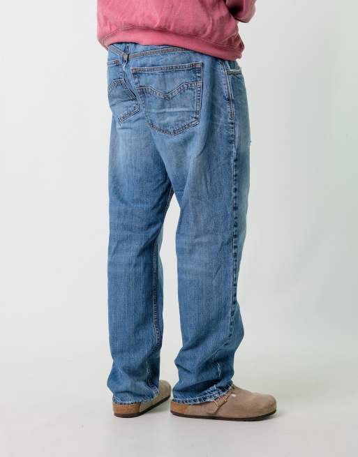 Vintage Harley Davidson 38x32 Denim Jeans Light Blue