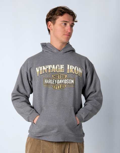 Vintage Harley Davidson L Hoodie Grey - view 1