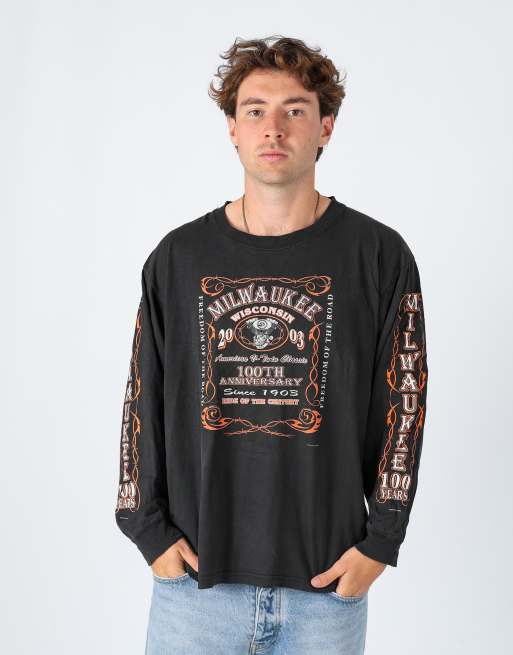 Vintage Harley Davidson l long sleeve t-shirt in charcoal grey