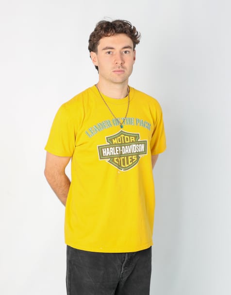 Vintage Harley Davidson l t-shirt in mustard yellow - view 1