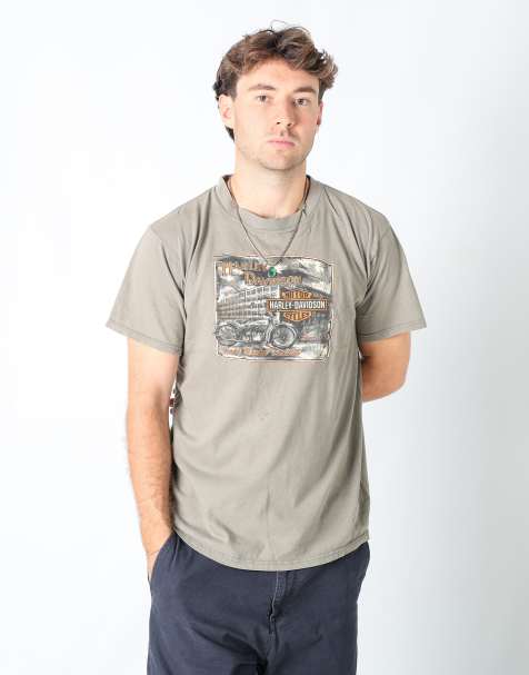 Vintage Harley Davidson m t-shirt in khaki green - view 1