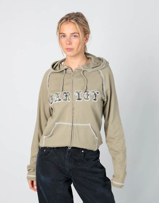 Vintage Harley Davidson s hoodie in light green