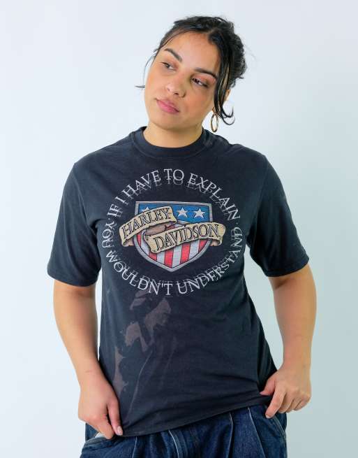 Vintage Harley Davidson S T-shirt Black
