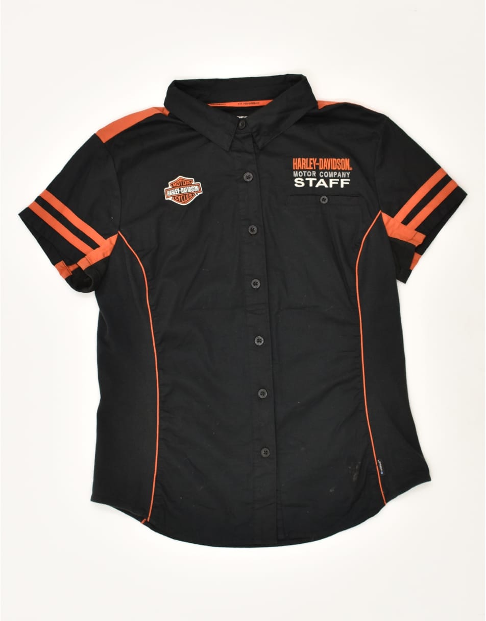 Vintage Harley Davidson Size L Graphic Short Sleeve Shirt in Black