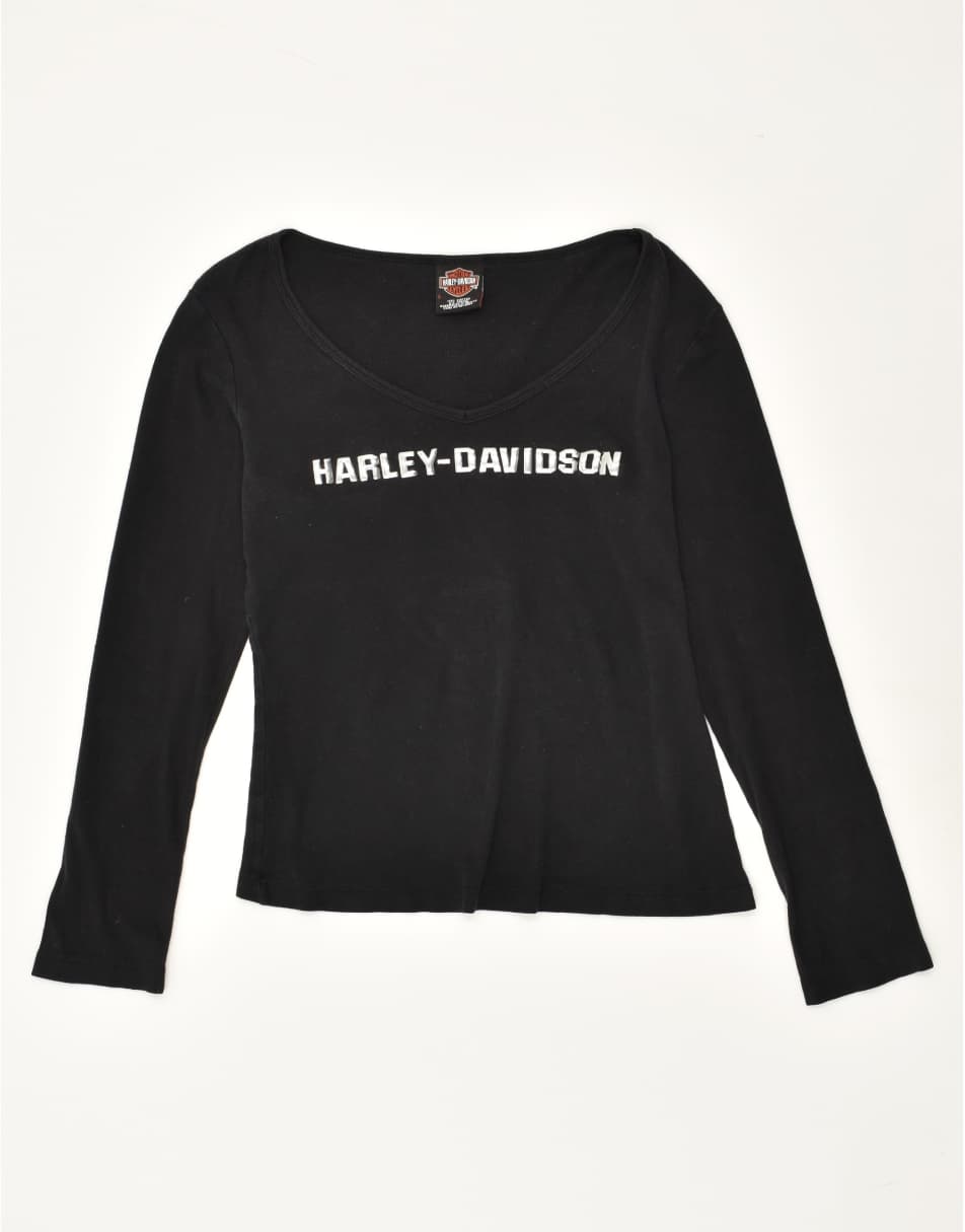 Vintage Harley Davidson Size L Graphic Top Long Sleeve in Black