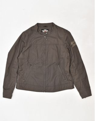 Vintage Harley Davidson Size XL  graphic racer jacket in grey