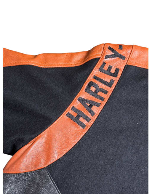Vintage Harley Davidson Varsity Jacket With Leather Details, 6 of 7