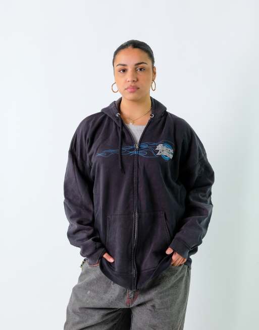 Vintage Harley Davidson XL Hoodie Black Zip Up