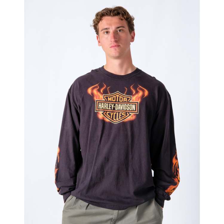 Harley-Davidson ロンT Vintage Harley Davidson xl long sleeve t-shirt in black | ASOS