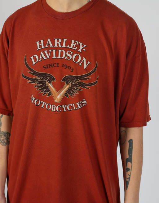 Vintage Harley Davidson xl t-shirt in orange, 4 of 4